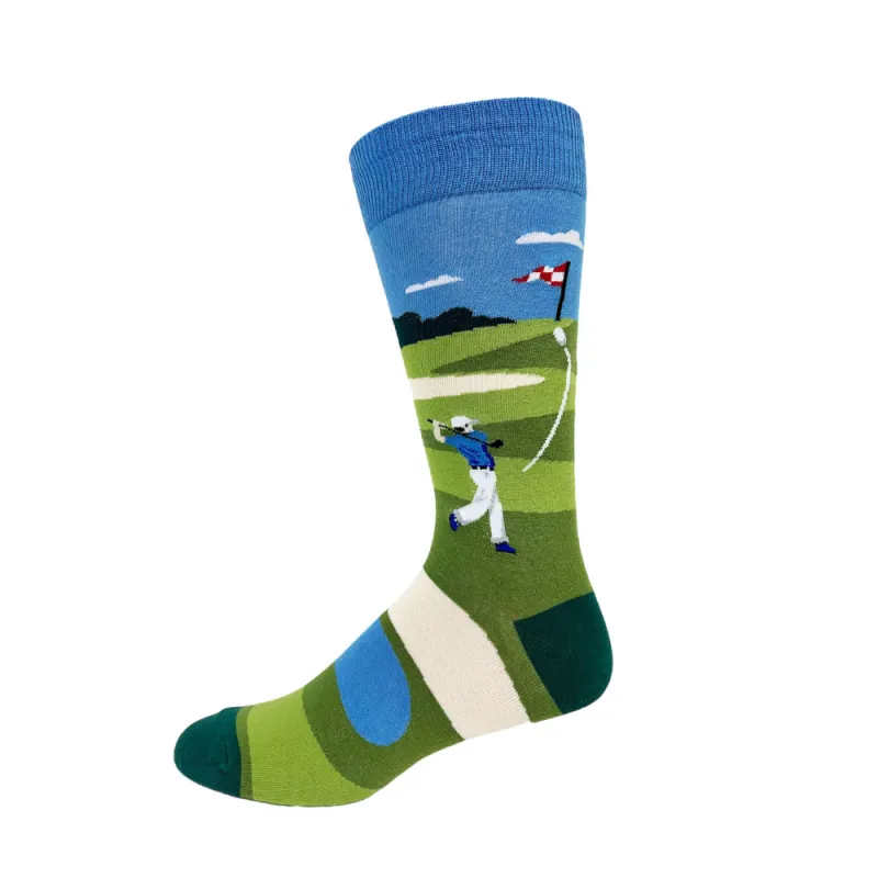"Golf Swing" Cotton Socks by Crazy Toes - Large - SALE sold by Great Sox