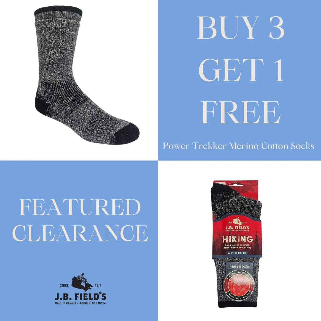 J.B. Field's "Power Trekker" Merino & Combed Cotton Socks - Large (CLEARANCE) sold by Great Sox