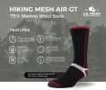 J.B. Field's Hiking "Mesh Air GT" 75% Merino Wool Sock (SMALL) sold by Great Sox