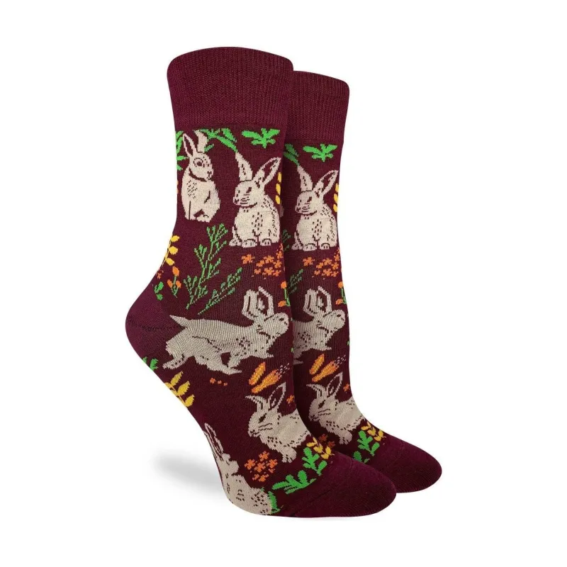 "Woodland Bunnies" Cotton Crew Socks by Good Luck Sock sold by Great Sox