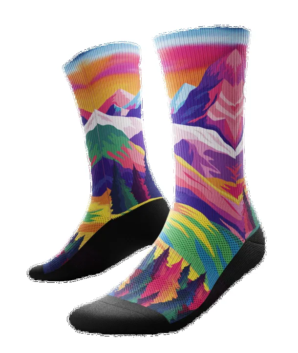 "Nature Trip" Performance Crew Running Socks by Outway sold by Great Sox