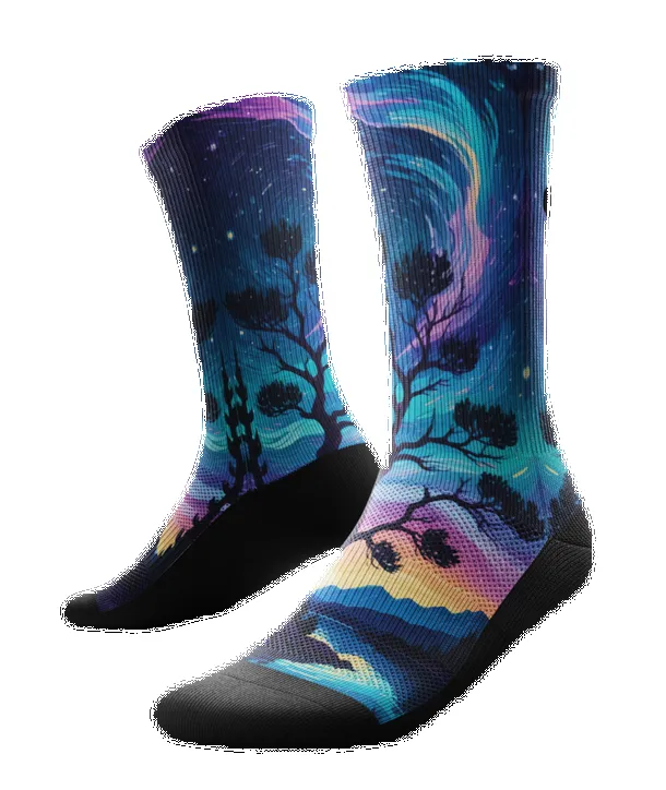 "Star Gazer" Performance Crew Running Socks by Outway sold by Great Sox