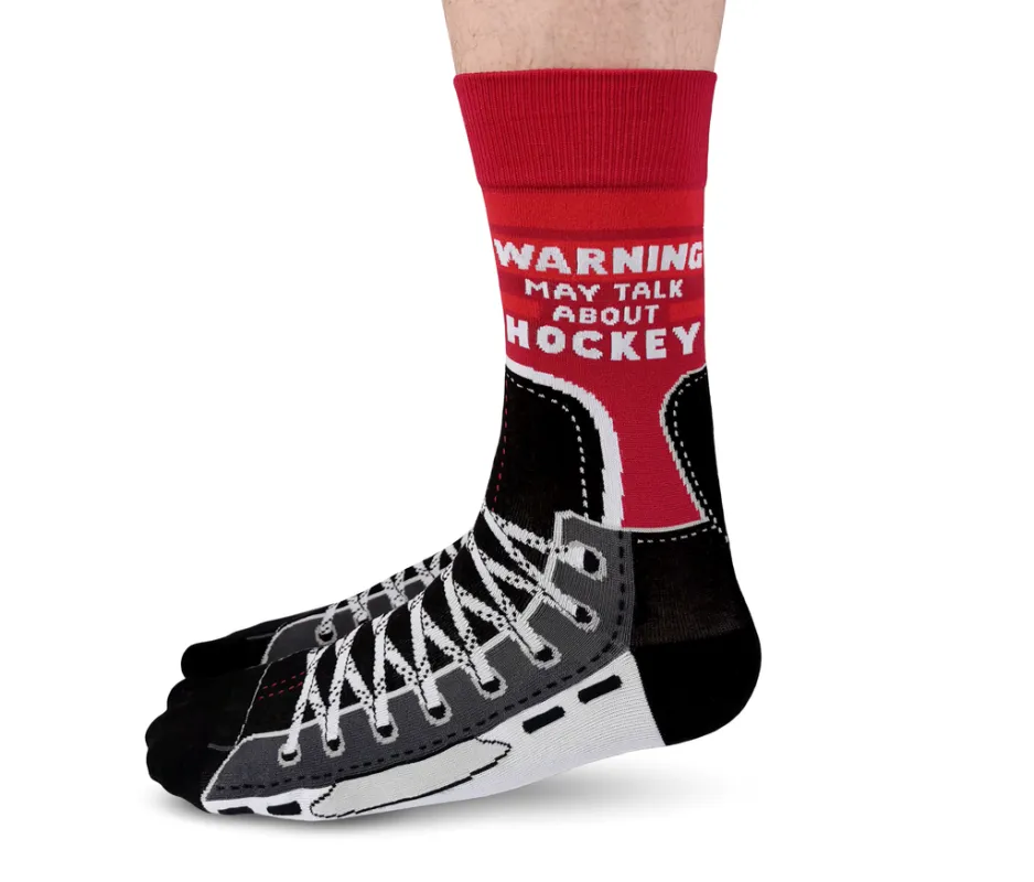 "Hockey Talk" Cotton Crew Hockey Socks by Uptown Sox - Large sold by Great Sox