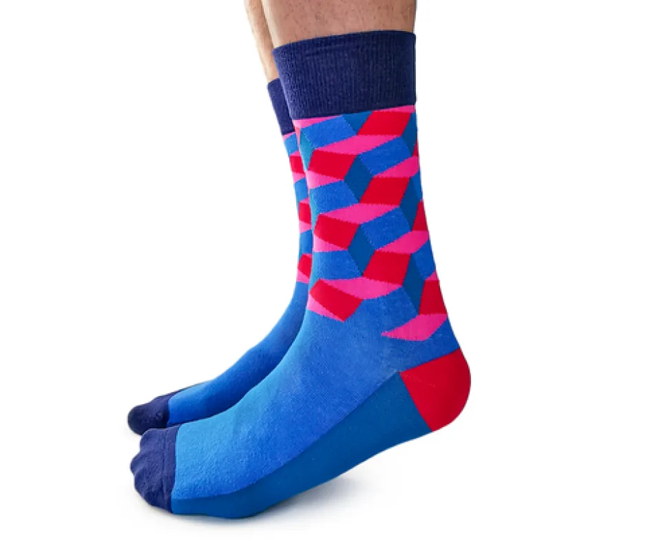 "Neon City" Cotton Crew Socks by Uptown Sox - Large sold by Great Sox