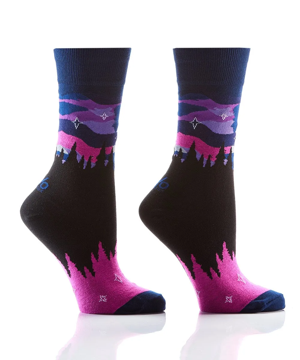 "Northern Lights" Cotton Dress Crew Socks by YO Sox - Medium sold by Great Sox