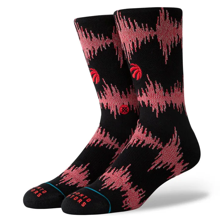 "Toronto Raptors 99 Wave" Embroidered Combed Cotton Crew Socks by Stance sold by Great Sox