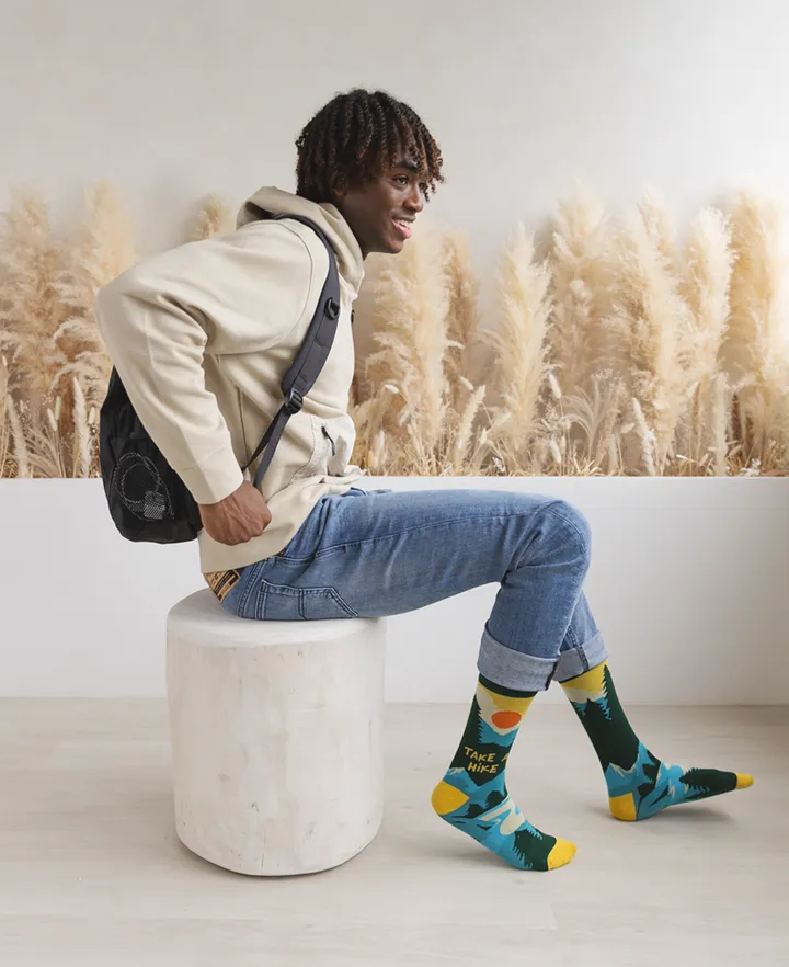 "Take a Hike" Cotton Crew Socks by Uptown Sox - Large sold by Great Sox product image thumbnail 3