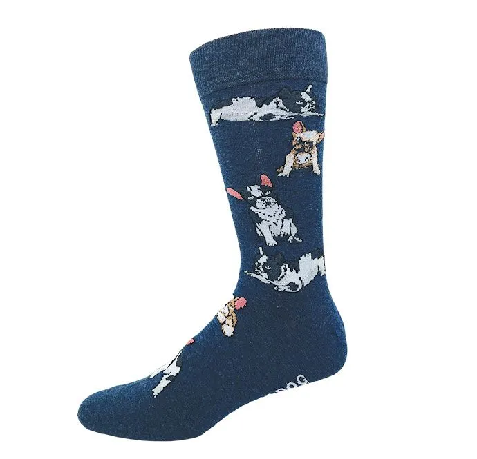 "FRENCH BULLDOG" Cotton Socks by Crazy Toes - Large sold by Great Sox