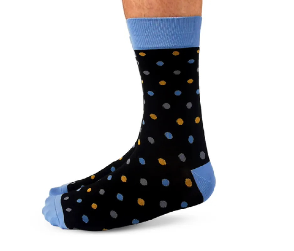 "Connect the Dots" Cotton Crew Socks by Uptown Sox - Large sold by Great Sox
