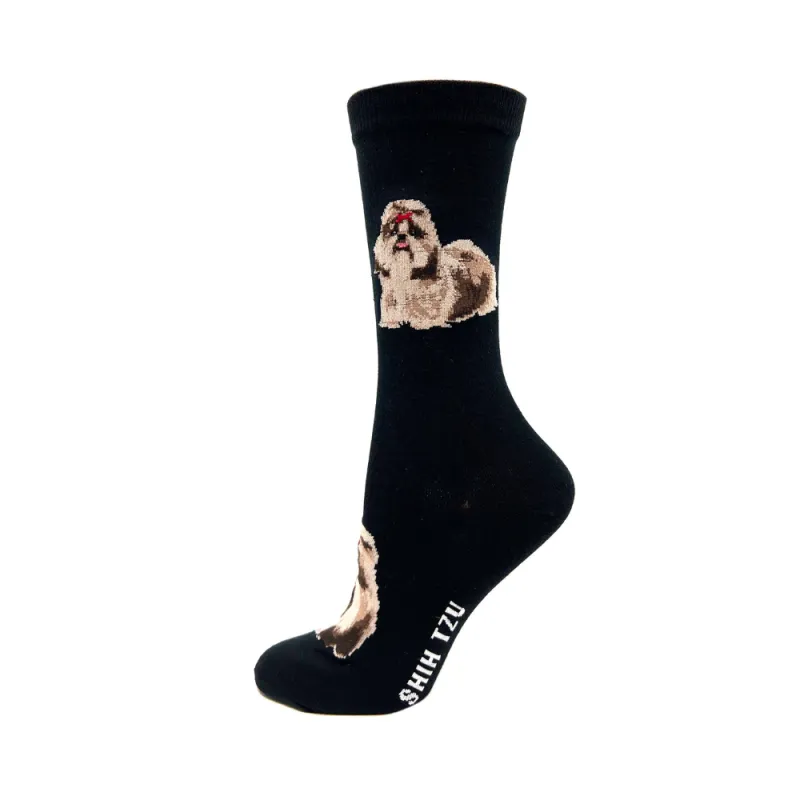 "Shih Tzu" Cotton Socks by Crazy Toes - Medium made by Great Sox