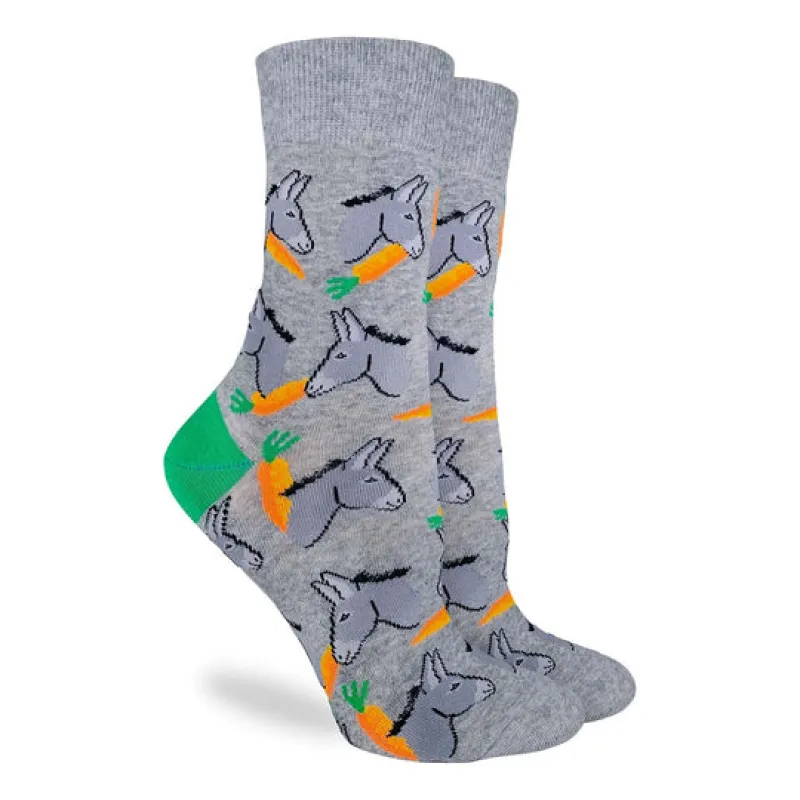 "Donkeys & Carrots" Crew Socks by Good Luck Sock sold by Great Sox