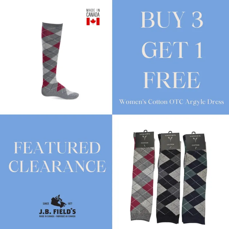 Vagden Argyle Cotton Crew Sock by Vagden (CLEARANCE) - OVER THE CALF LENGTH sold by Great Sox