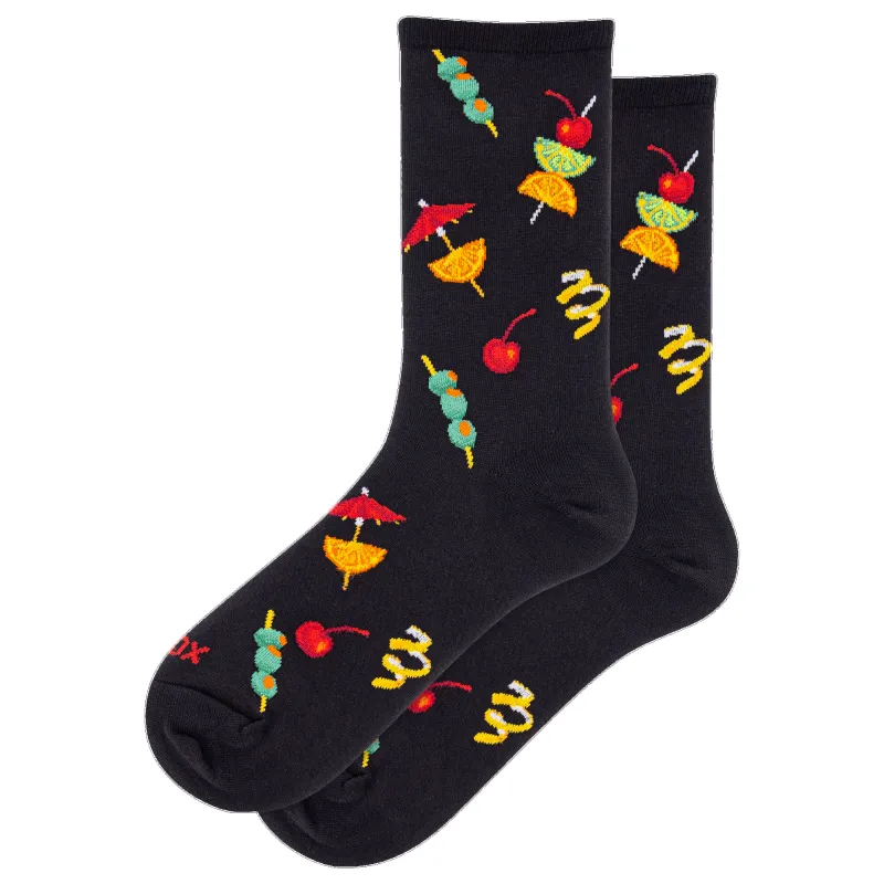 "Cocktail Garnish" Crew Socks by Hot Sox - Medium sold by Great Sox