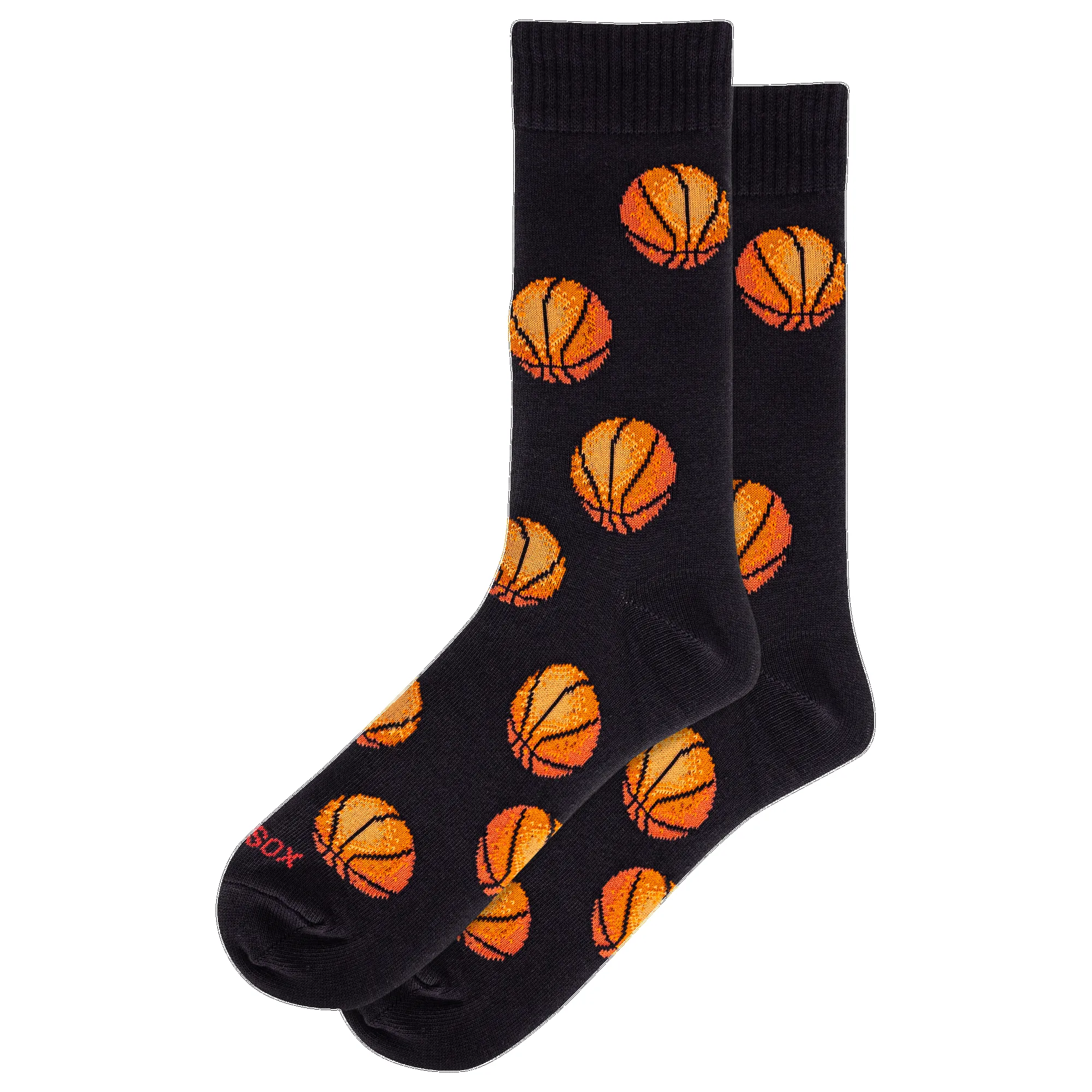 "Basketball" Cotton Crew Socks by Hot Sox - Large sold by Great Sox