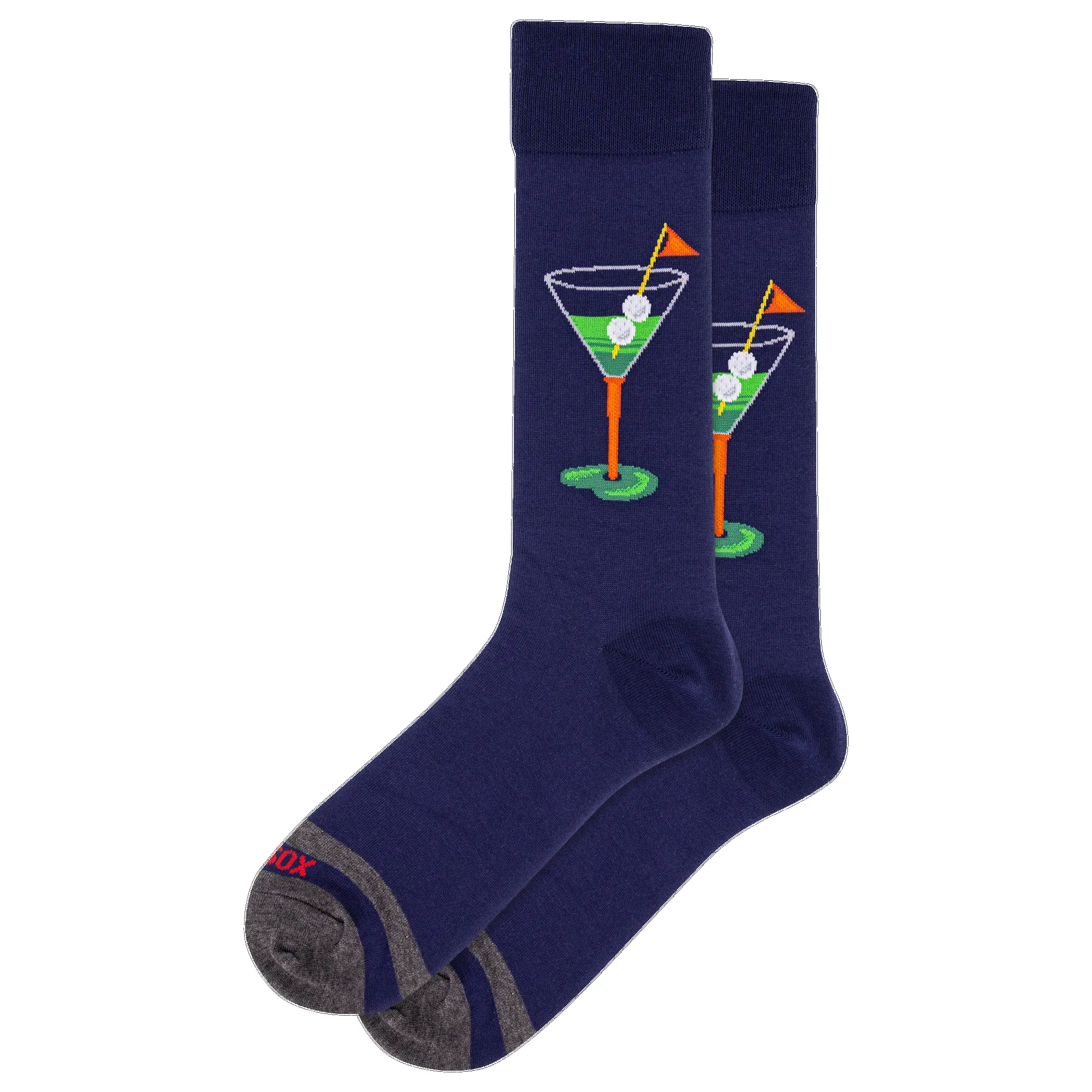 "Golf Martini" Cotton Crew Socks by Hot Sox - Large sold by Great Sox