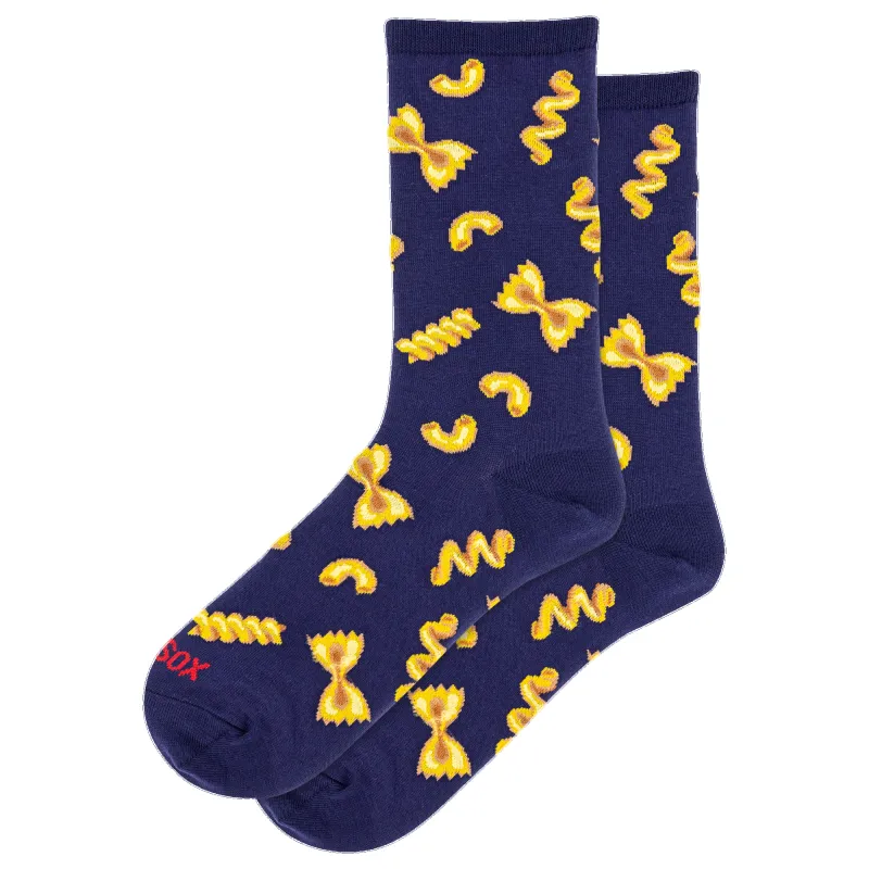 "Pasta" Cotton Dress Crew Socks by Hot Sox - Medium made by Hot Sox