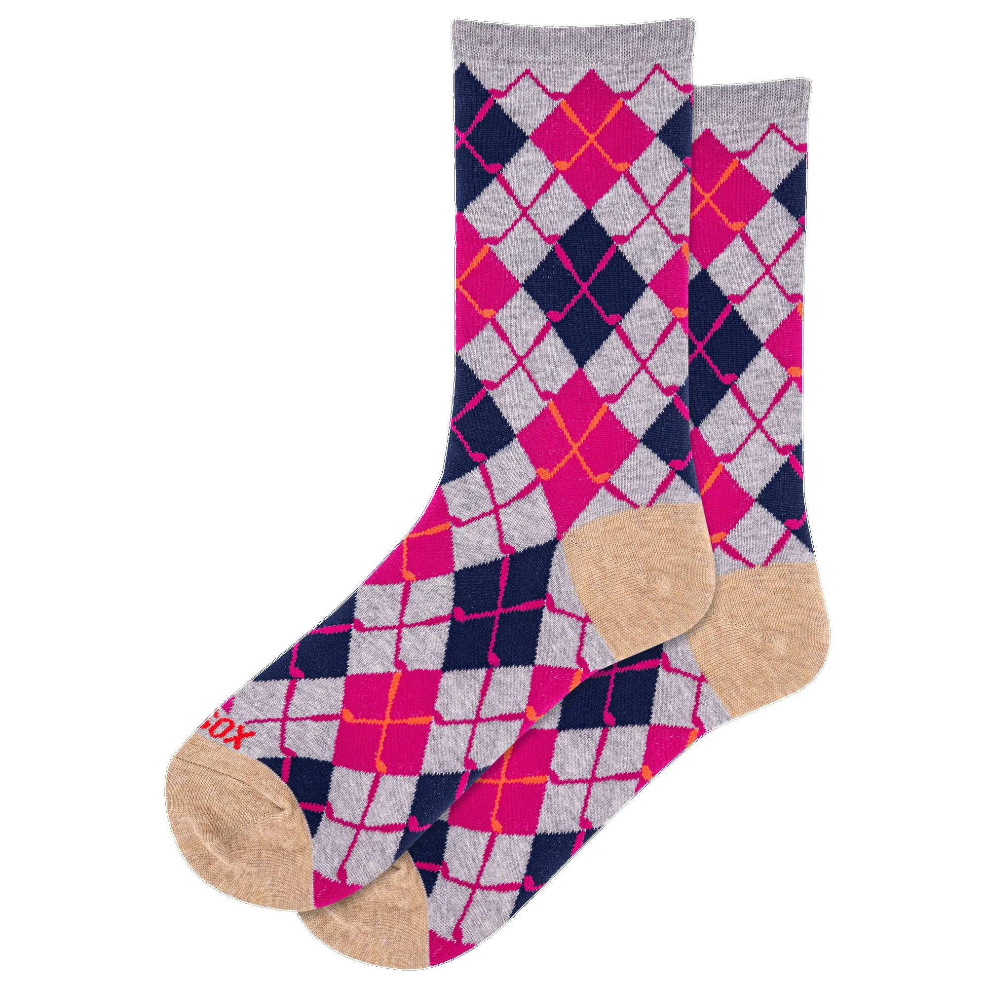 "Argyle Golf Plaid" Crew Socks by Hot Sox - Medium sold by Great Sox
