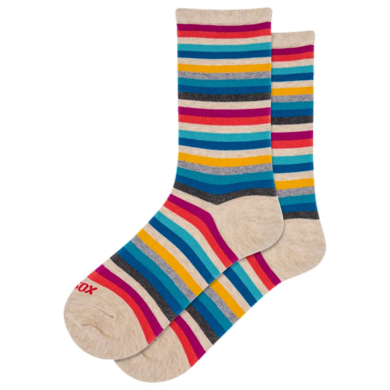 "Classic Stripe" Crew Socks by Hot Sox - Medium sold by Great Sox