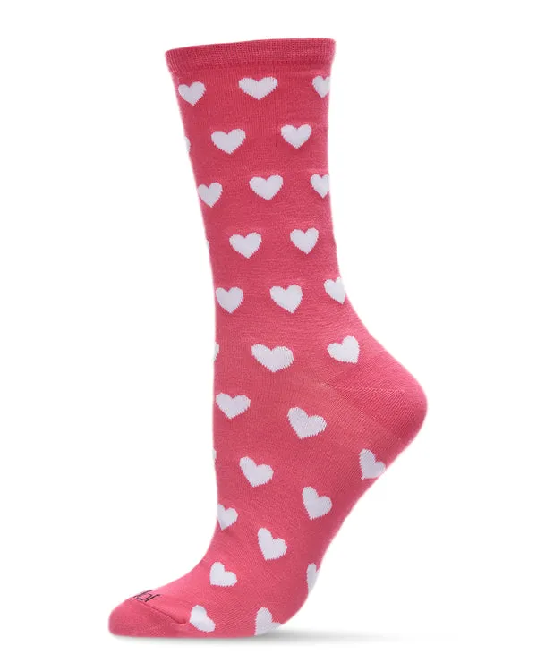 "Hearts" Crew Bamboo Socks by Me Moí - Medium sold by Great Sox