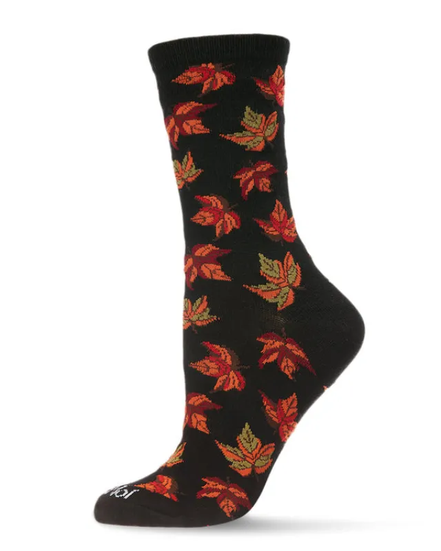 "Autumn Falling Leaves" Bamboo Socks by Me Moí - Medium sold by Great Sox