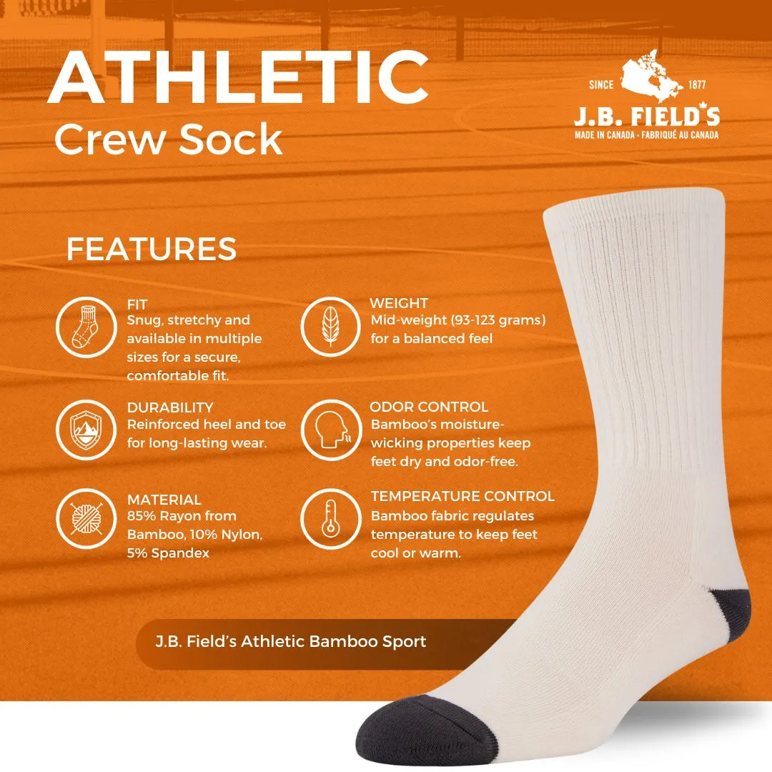 J.B. Field's Athletic "Bamboo Sport Crew" Socks (DOORCRASHER) - MEDIUM sold by Great Sox product image thumbnail 2