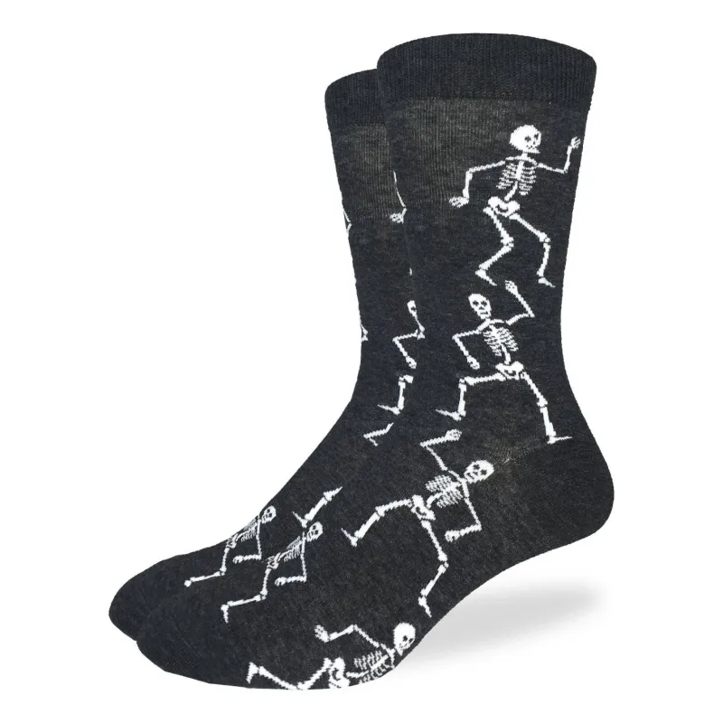 "Skeletons" Cotton Crew Socks by Good Luck Sock sold by Great Sox