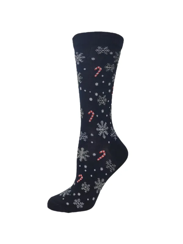 Bamboo Dress "Snowflakes and Candy" Diabetic Socks by Wellness - Medium sold by Great Sox