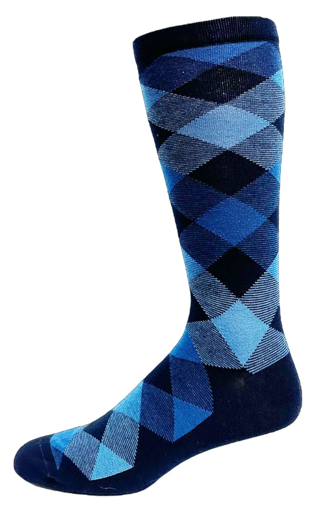 Cotton Dress "Blue Plaid" Diabetic Socks by Wellness - Large sold by Great Sox