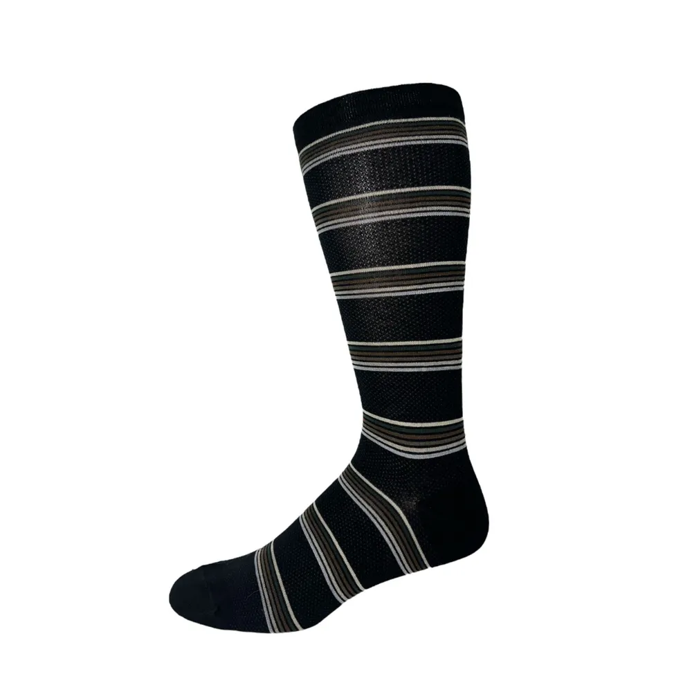 "Stripe w/stitch" Bamboo Diabetic Socks by Wellness - Large sold by Great Sox