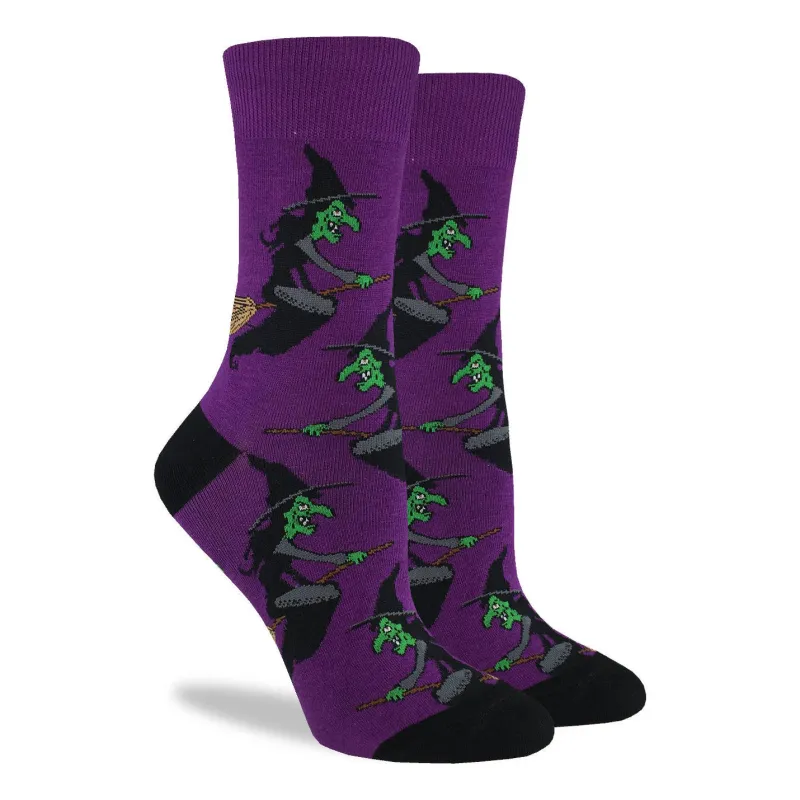 "Witch" Crew Socks by Good Luck Sock - Medium sold by Great Sox