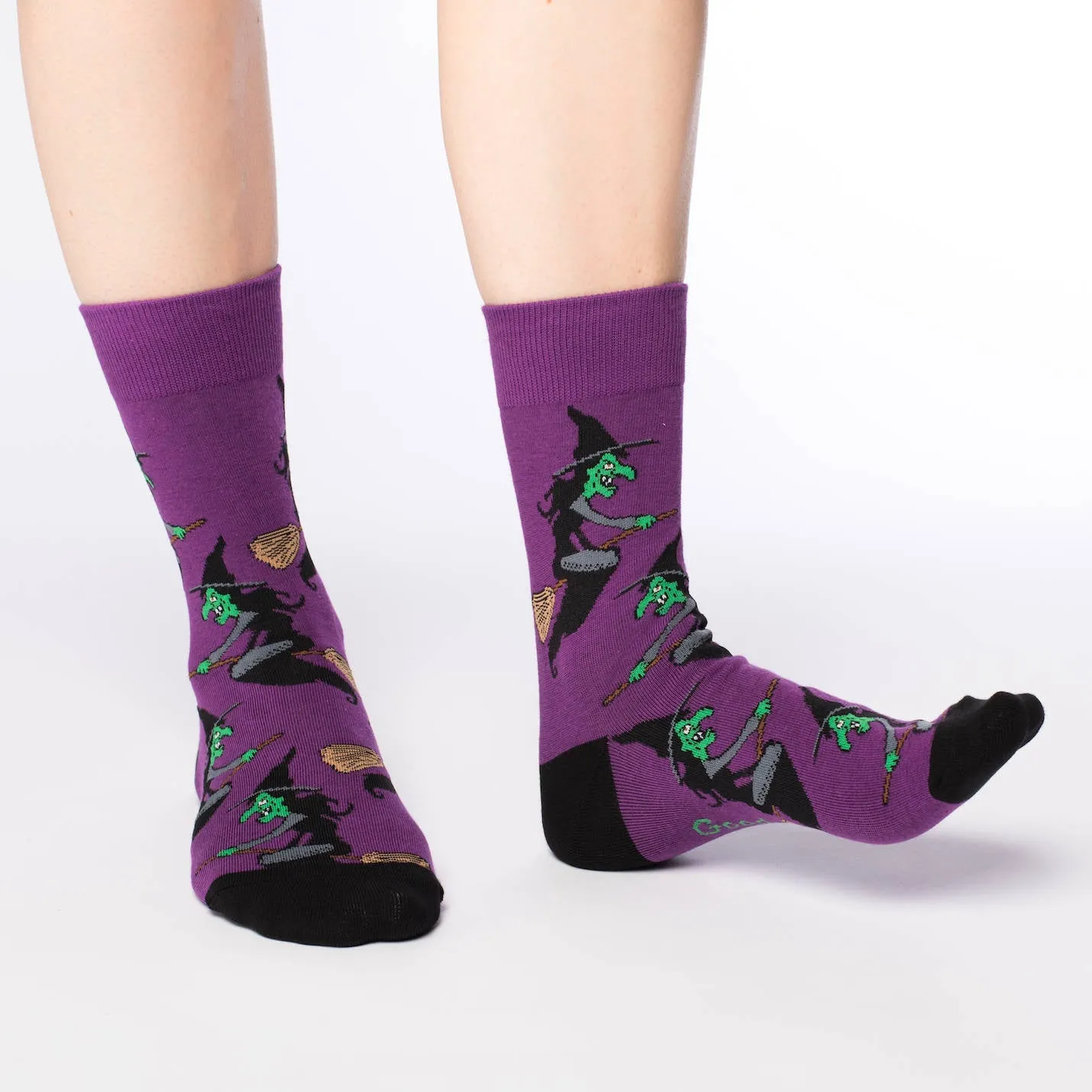 "Witch" Crew Socks by Good Luck Sock - Medium (CLEARANCE) sold by Great Sox product image thumbnail 2