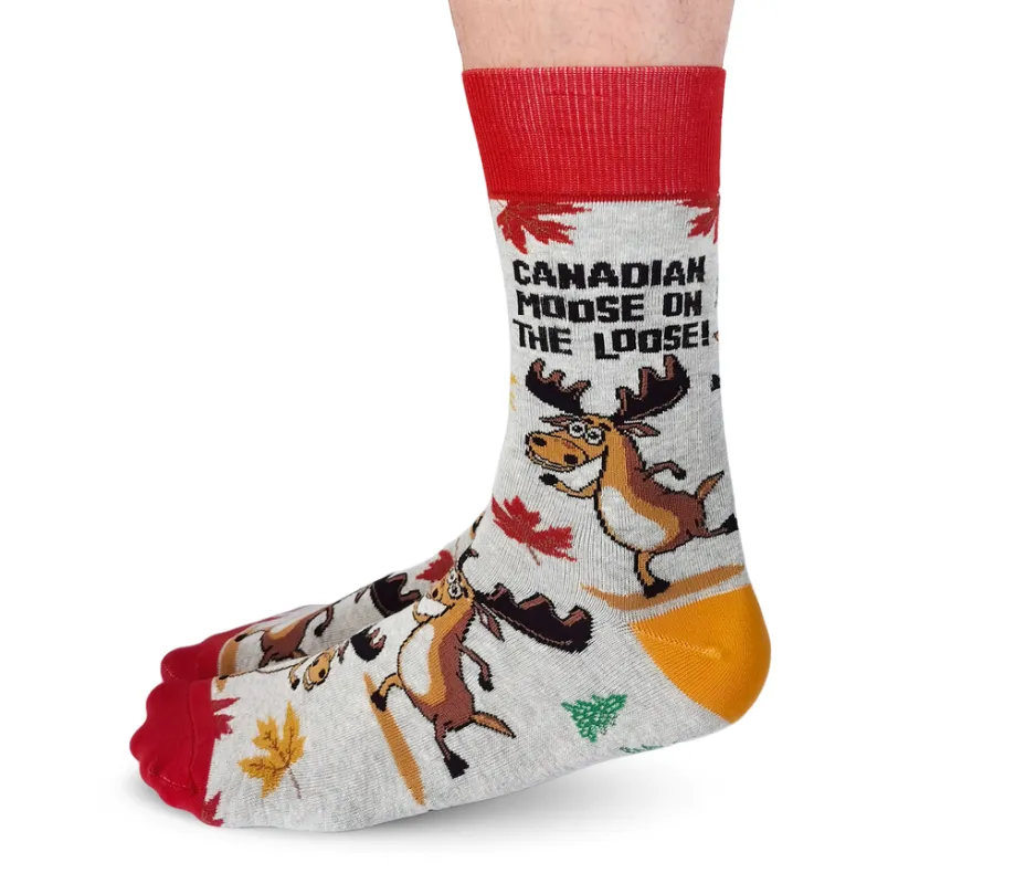 "Canadian Moose" Cotton Crew Socks by Uptown Sox sold by Great Sox