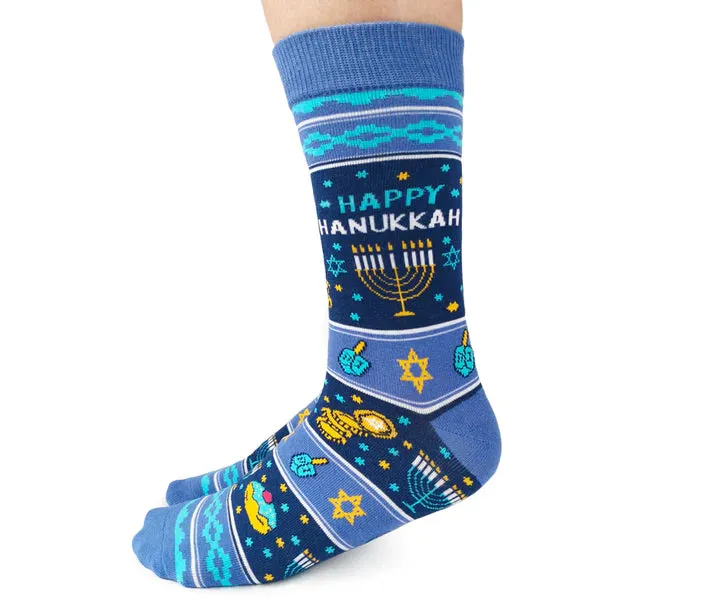 "HANUKKAH" Cotton Crew Socks by Uptown Sox sold by Great Sox product image thumbnail 2