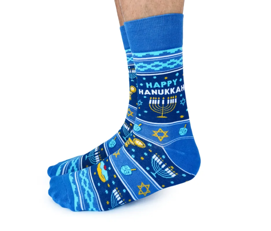 "HANUKKAH" Cotton Crew Socks by Uptown Sox sold by Great Sox