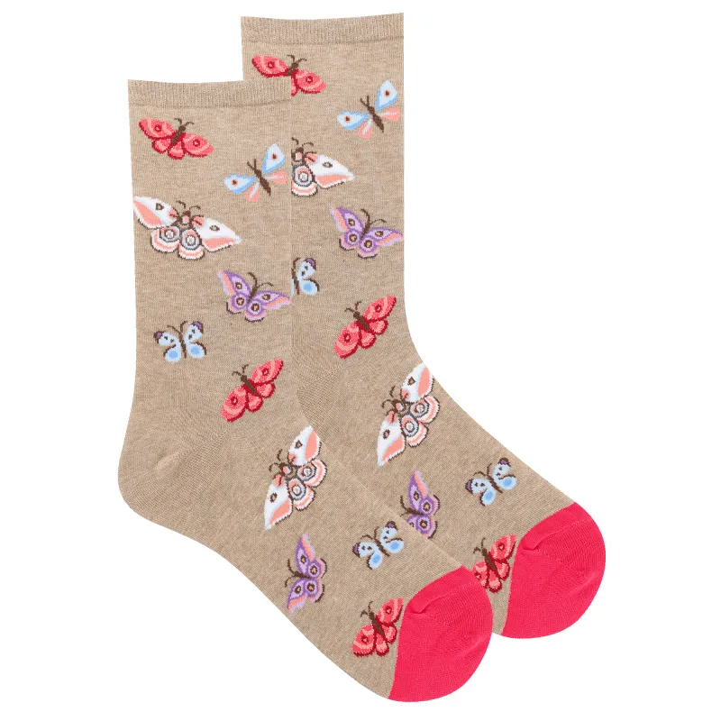 "Moths" Cotton Crew Socks by Hot Sox - Medium sold by Great Sox