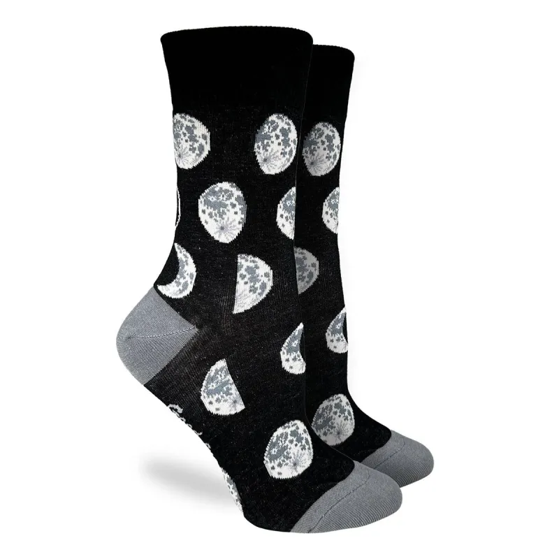 "Phases of the Moon" Crew Socks by Good Luck Sock - Medium sold by Great Sox