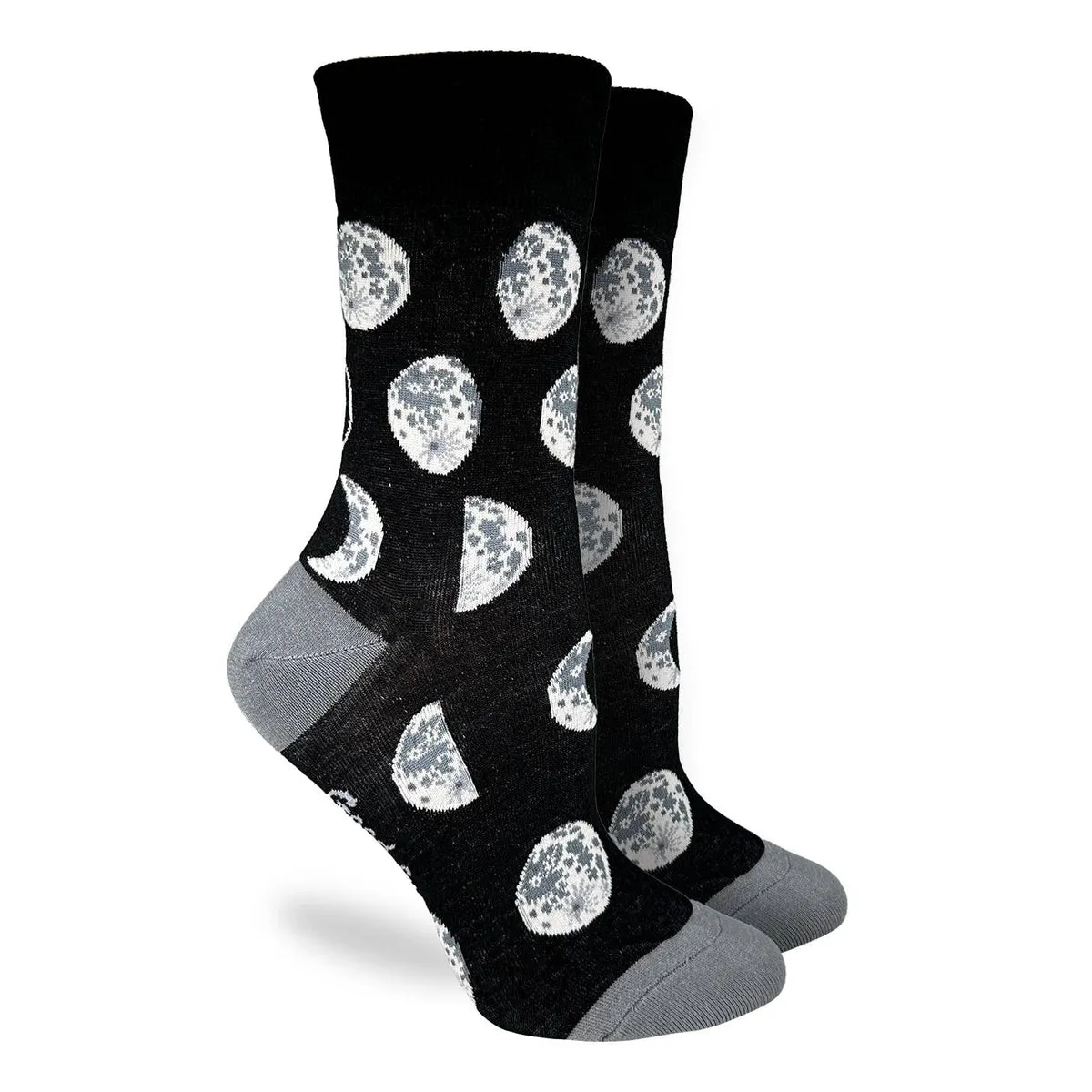 "Phases of the Moon" Cotton Crew Socks by Good Luck Sock - Medium sold by Great Sox