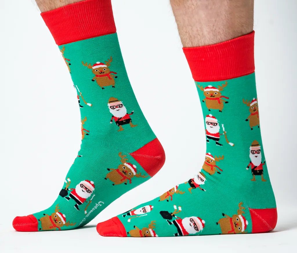 "Canadian Christmas" Cotton Crew Socks by Uptown Sox - Large sold by Great Sox product image thumbnail 3
