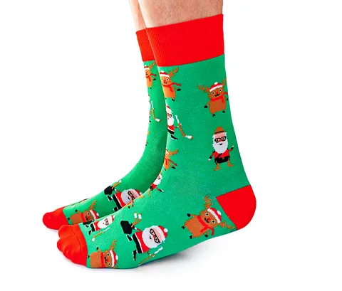 "Canadian Christmas" Cotton Crew Socks by Uptown Sox - Large sold by Great Sox