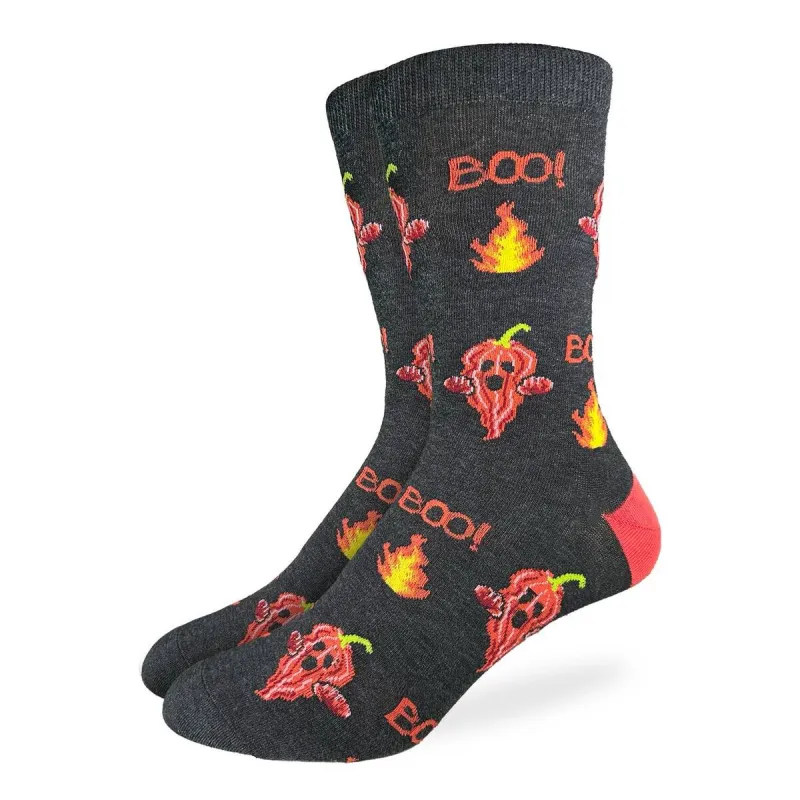 Good Luck Sock "Ghost Pepper" Crew Socks(CLEARANCE) sold by Great Sox