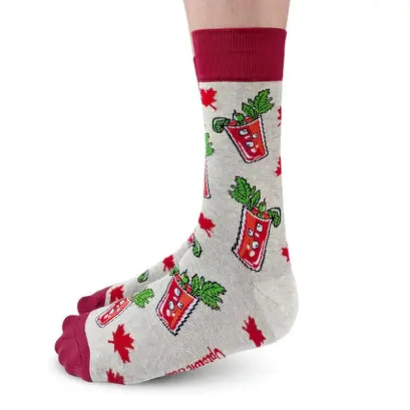 "Canadian Caesar" Cotton Crew Socks by Uptown Sox - Large sold by Great Sox