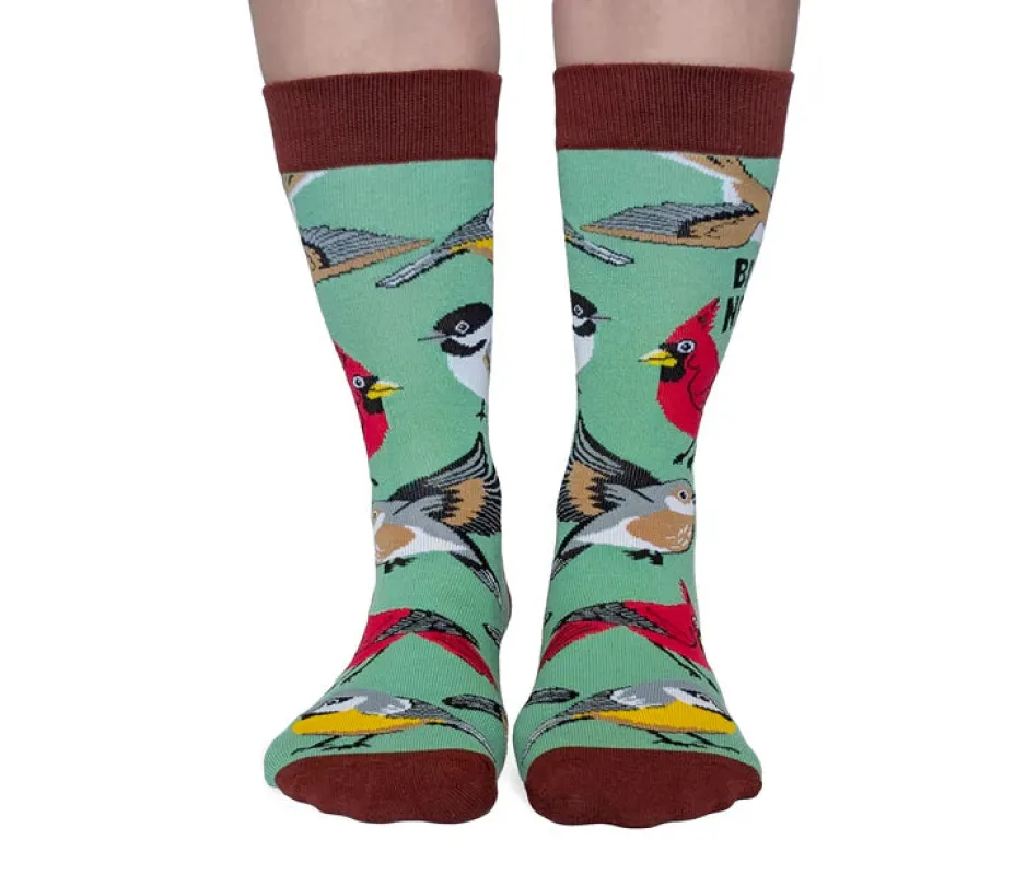 "Bird Nerd" Cotton Crew Socks by Uptown Sox sold by Great Sox