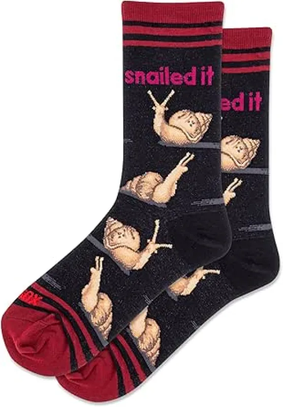 "Snailed IT" Crew Socks by Hot Sox sold by Great Sox
