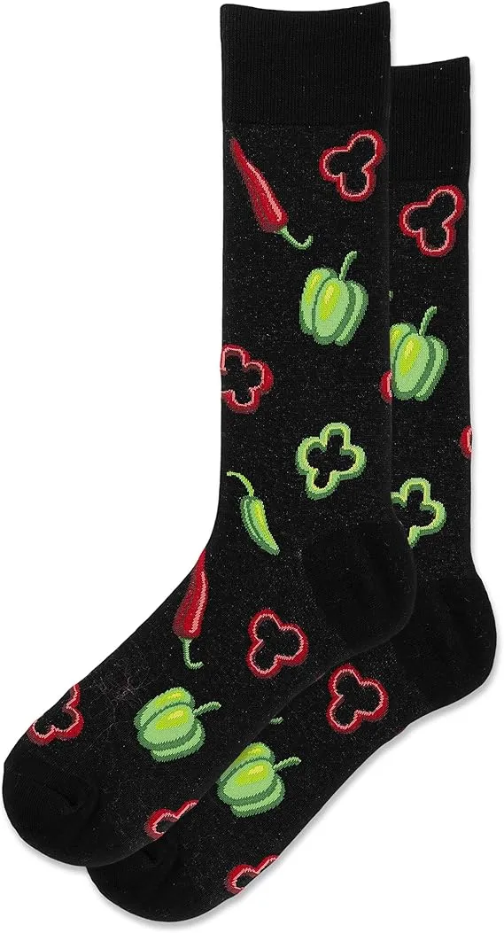 "Peppers" Cotton Crew Socks by Hot Sox - Large sold by Great Sox