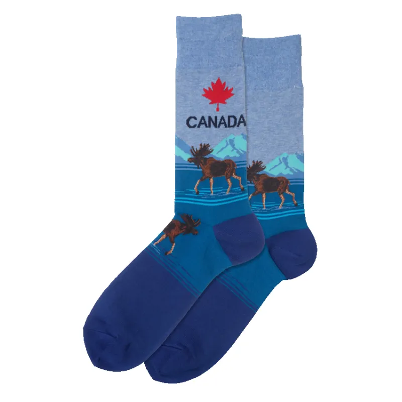 "Canada Moose" Crew Socks by Hot Sox sold by Great Sox