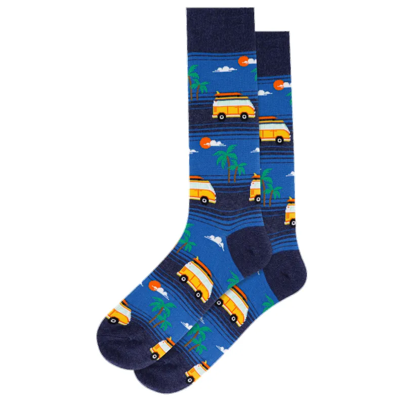 Hot Sox. "Beach Van" Crew Socks - Large sold by Great Sox