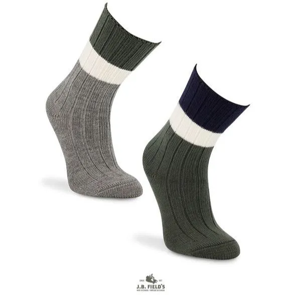 J.B. Field's Women's Muted Striped Merino Wool & Cashmere Socks (MEDIUM) sold by Great Sox product image thumbnail 3