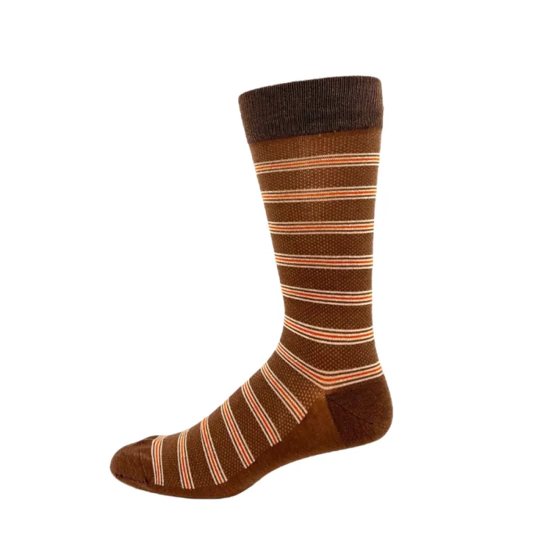 "Stripe Block" Bamboo Socks by Key - Large sold by Great Sox