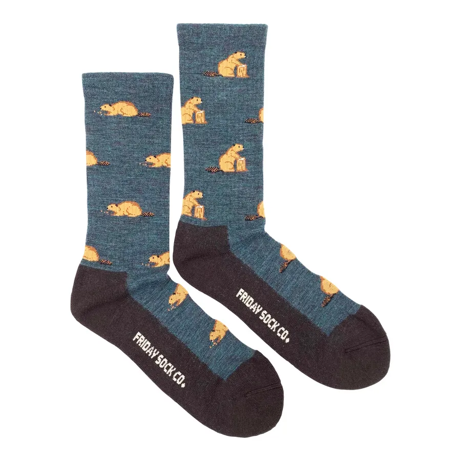 "Beaver" 70% Merino Wool Socks by Friday Sock Co - Large sold by Great Sox