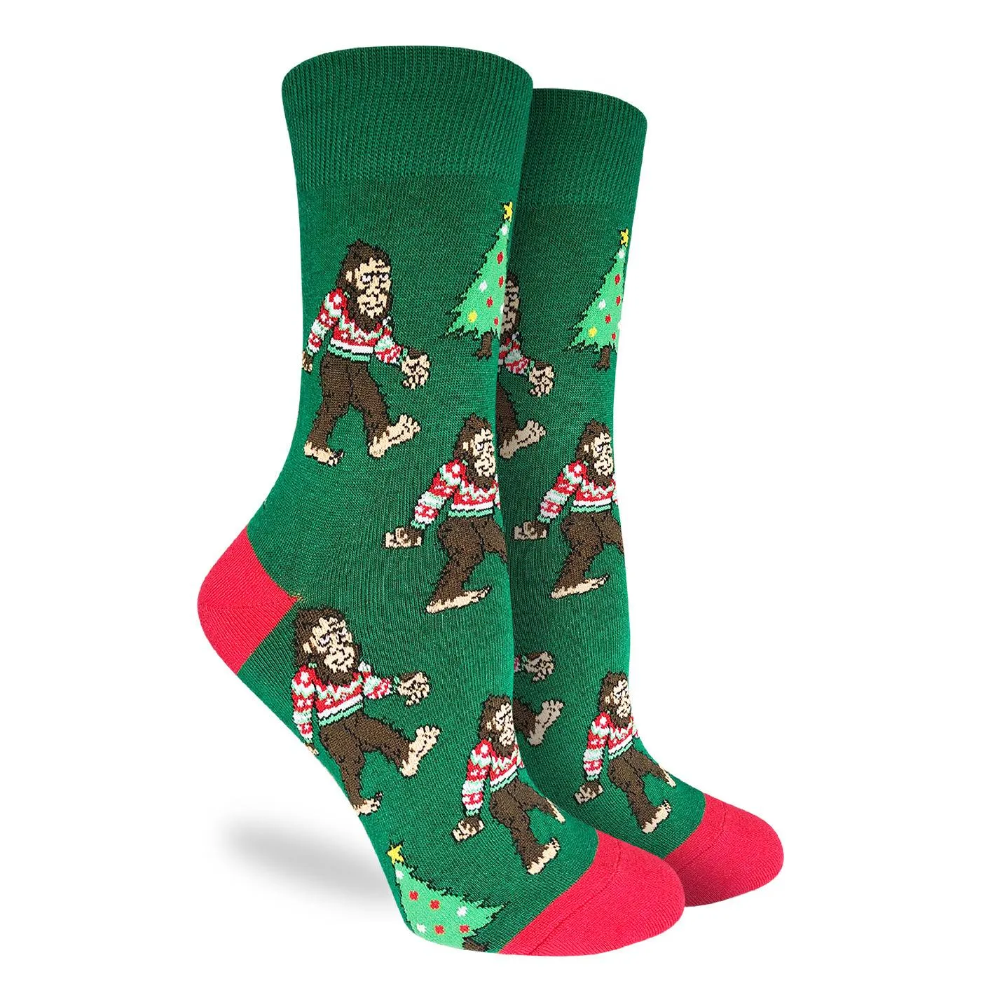 "Christmas Bigfoot" Cotton Crew Socks by Good Luck Sock (CLEARANCE) sold by Great Sox product image thumbnail 3